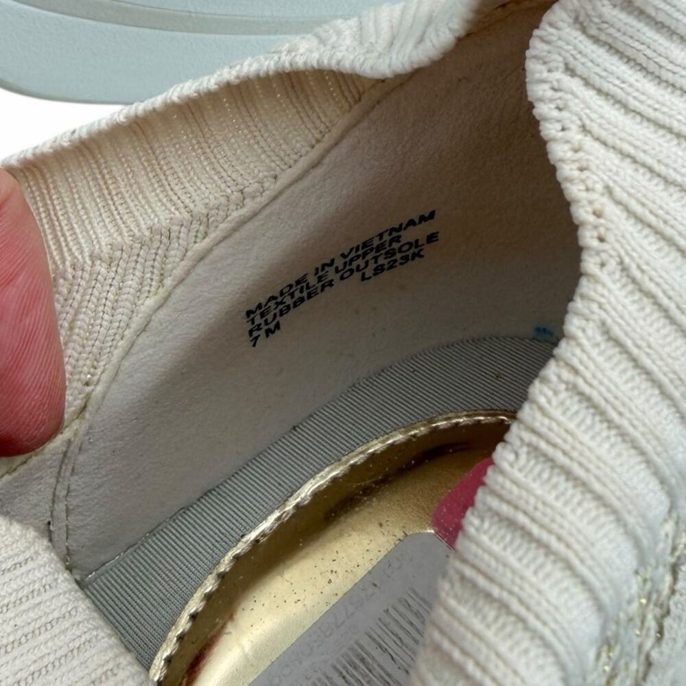 Michael Kors Ari Neutral Cream Knit Slip On Athleisure Lifestyle Sneakers - Picture 10 of 11